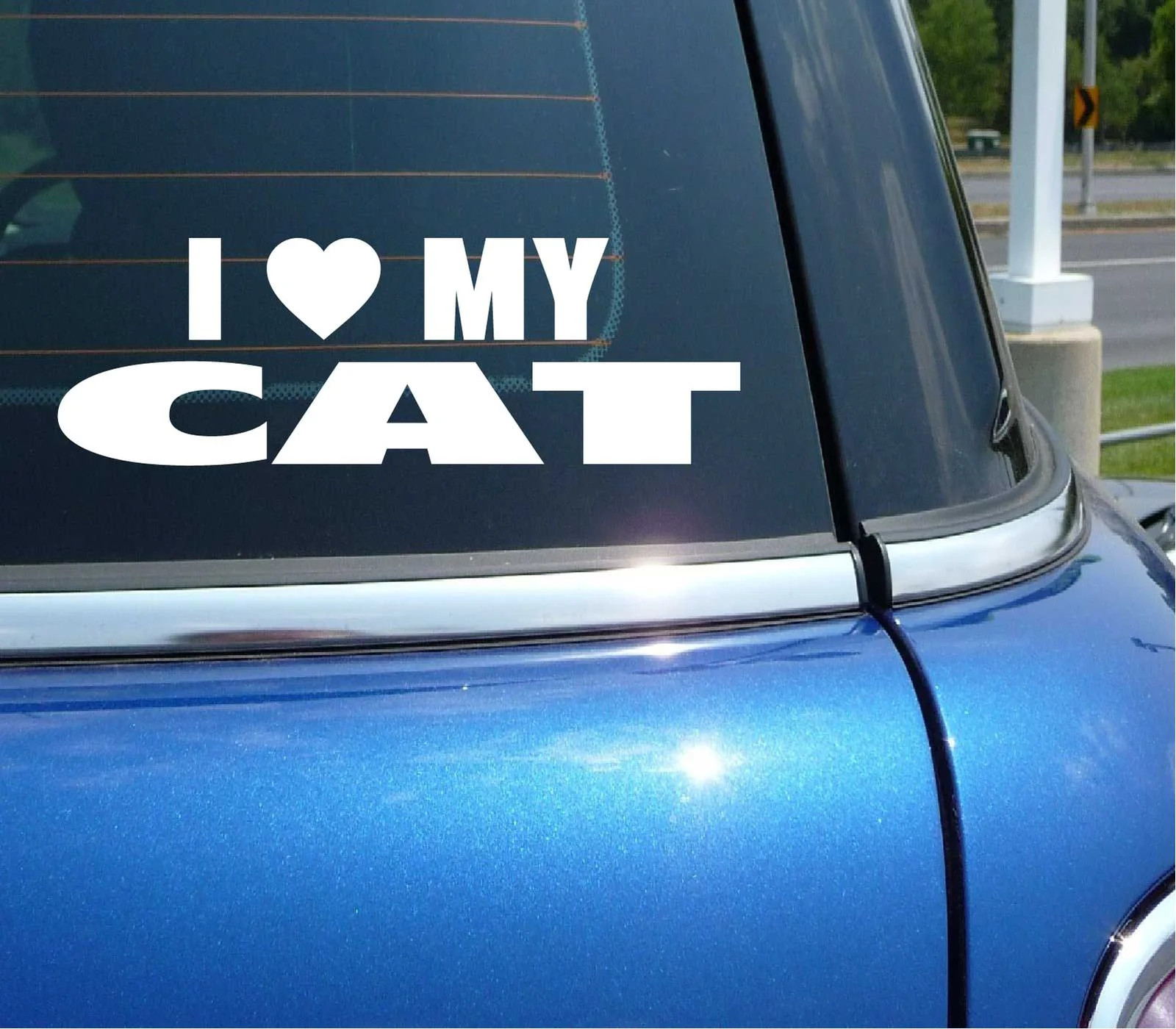 I HEART LOVE MY CAT FUNNY DECAL STICKER ART CAR WALL DECOR