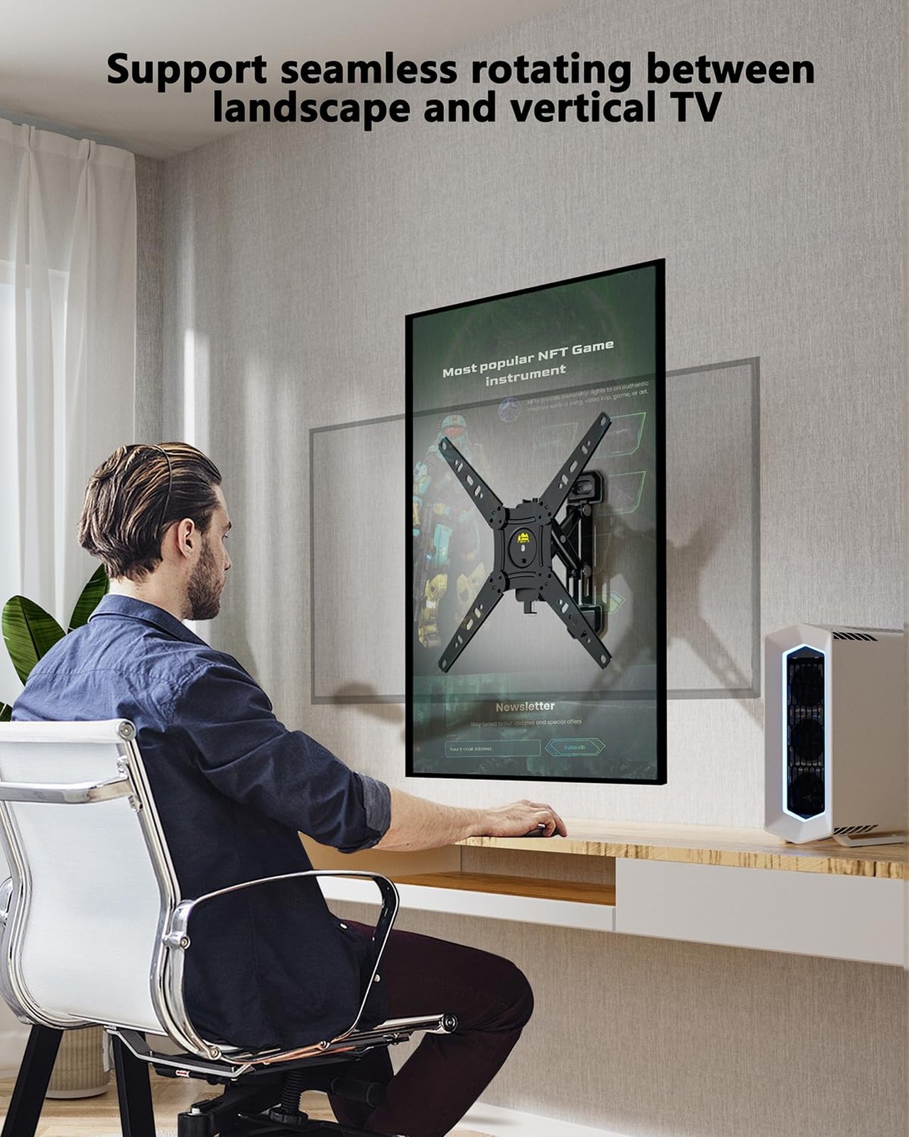 FORGING MOUNT Rotating TV Wall Mount for 13-49 Inch TVs Monitor,Vertical and …