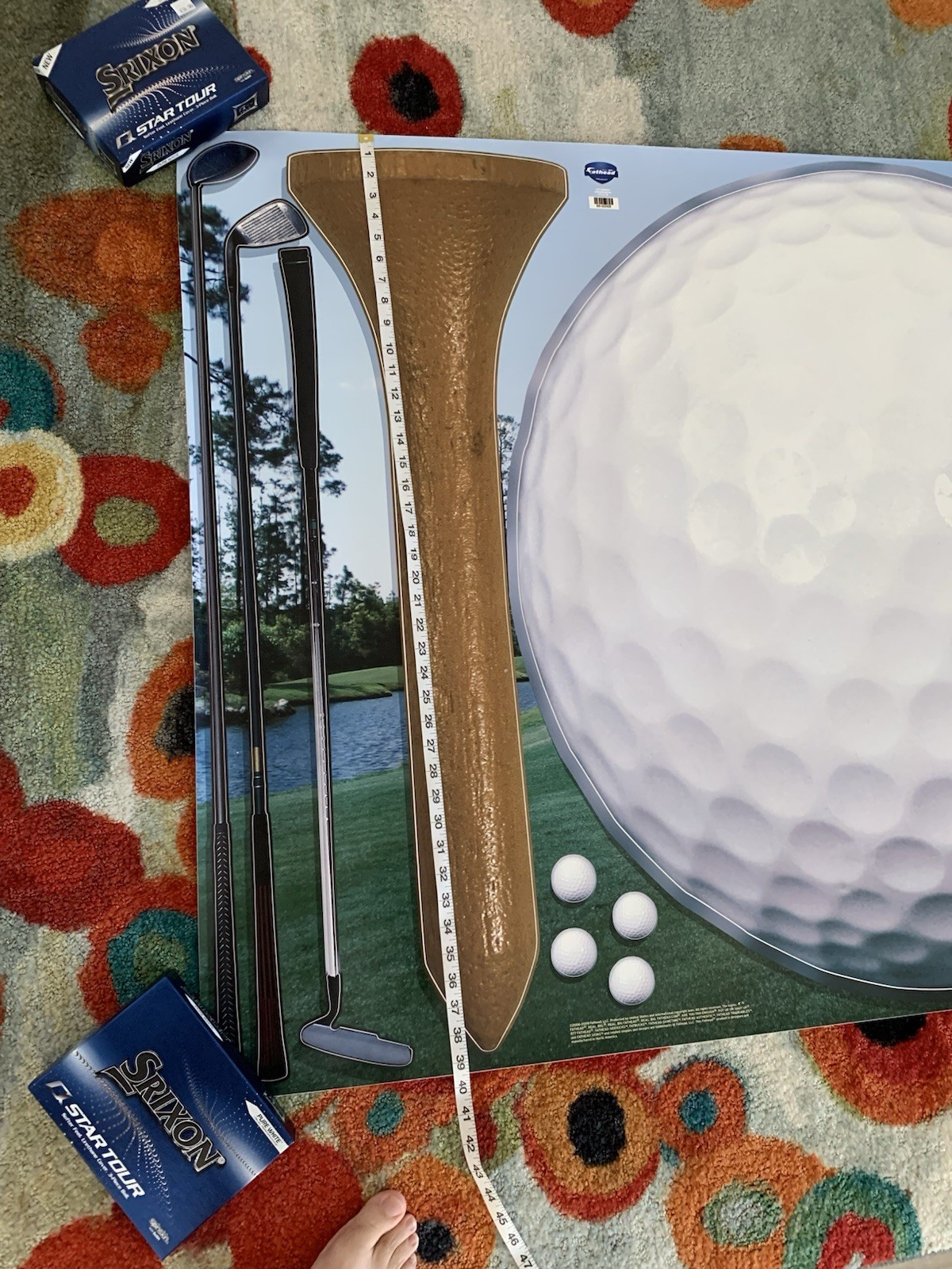 Fathead Decal Giant Golf ⛳️ Ball, Tee, Clubs & Golf Balls.