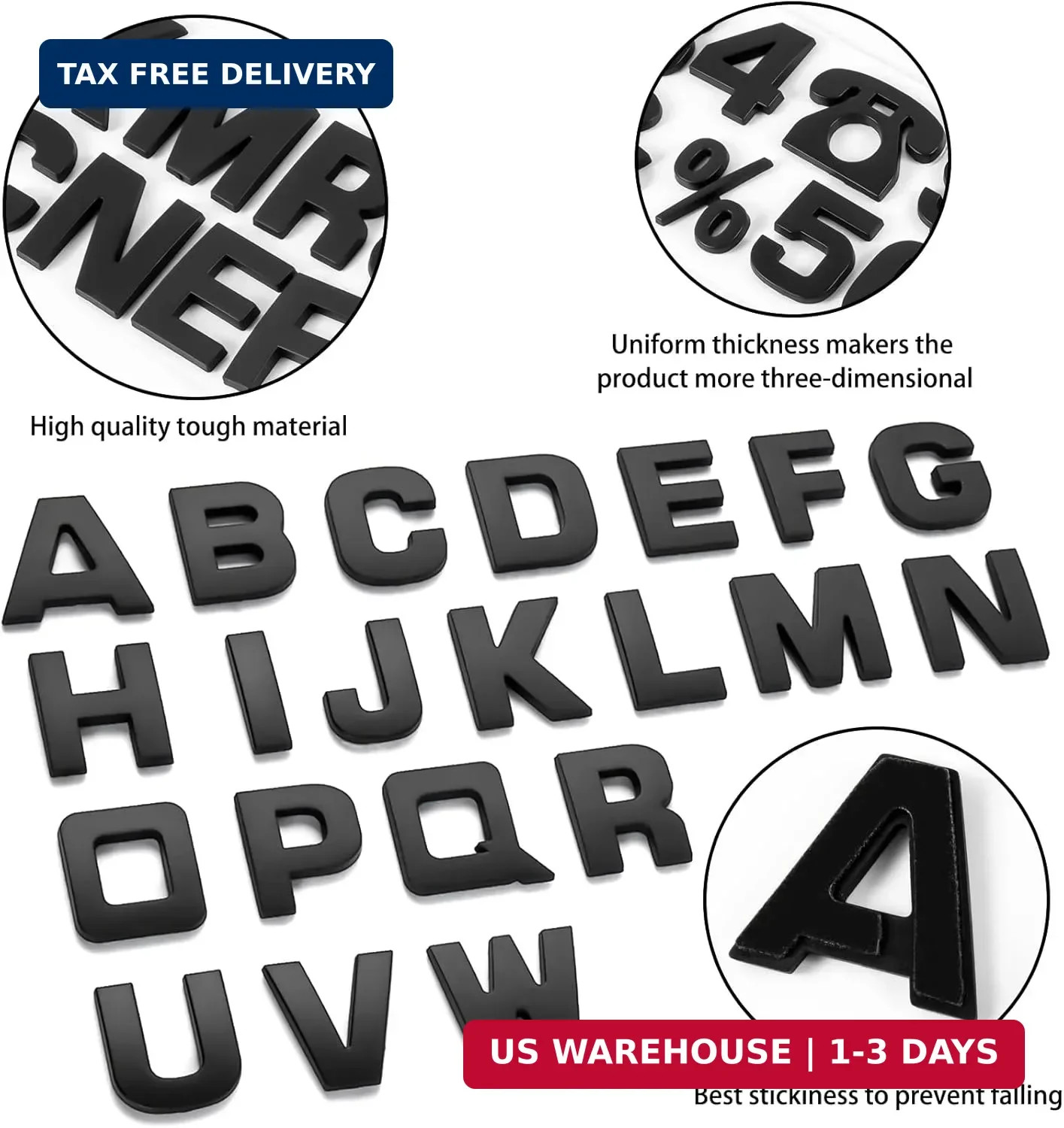 Lamoutor 43Pcs Car Emblem Letters Sticker DIY 3D Chrome Number Symbol Badge Deca