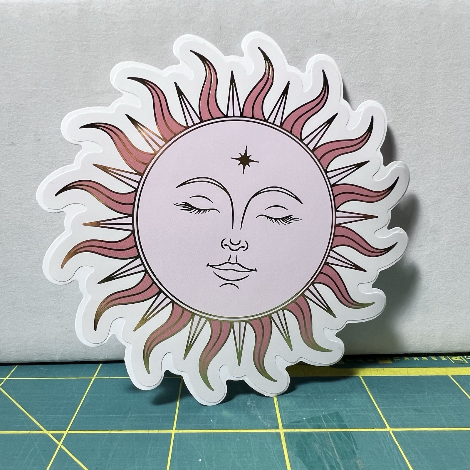 Sun Vinyl Diecut Sticker UV Fade Resistant Dishwasher Safe 3.5” X 3.5”