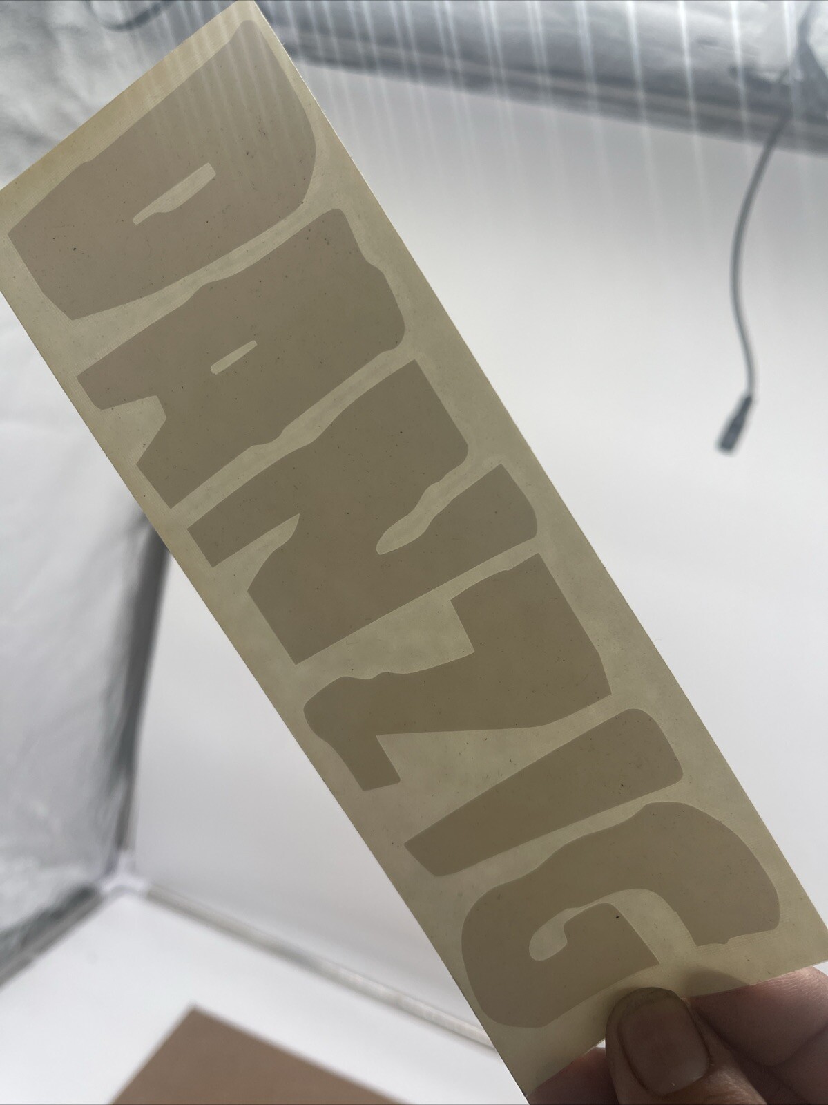 Danzig White Vinyl Decal: 7 1/2” X 2 1/2”, Nor For Porous Surfaces, Peel Off