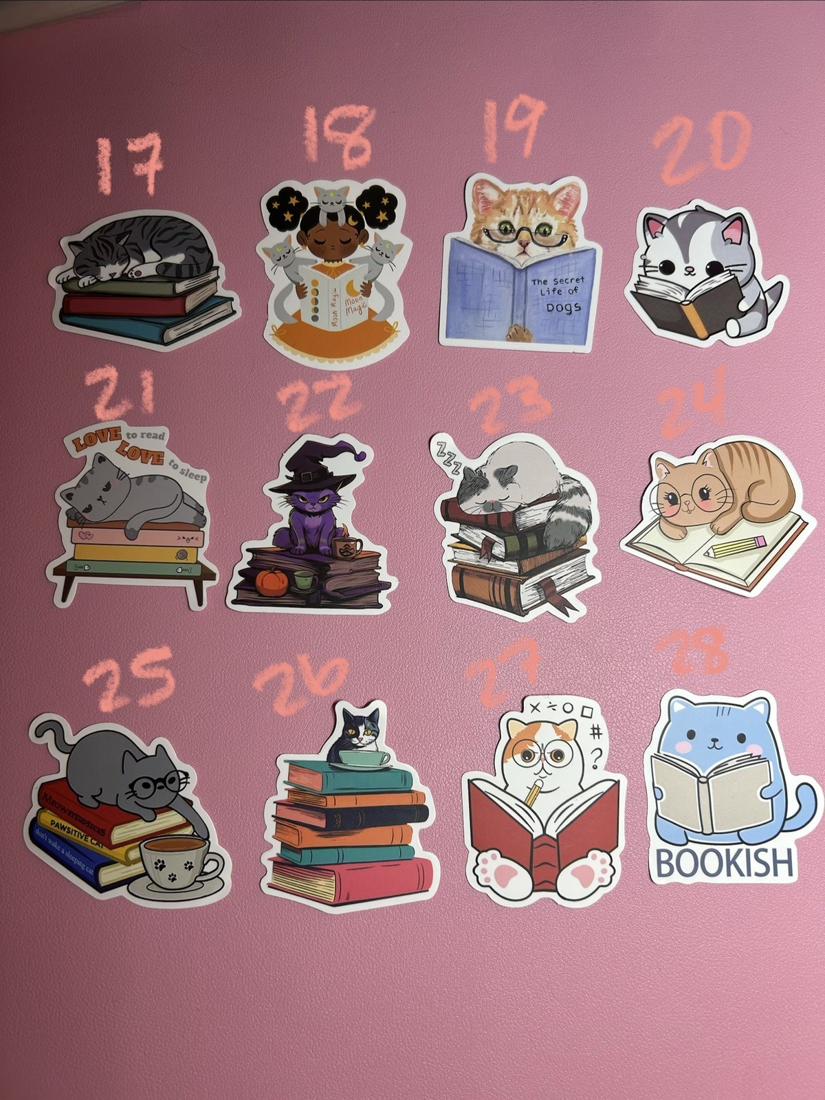 Cats And Animals Reading Books Stickers