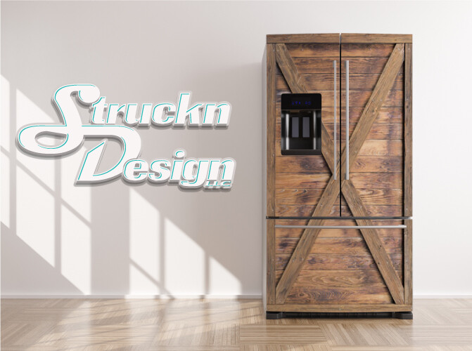 Barn Style Rustic Wood Planks Nails Fridge Freezer Wrap Side Door Vinyl Decal