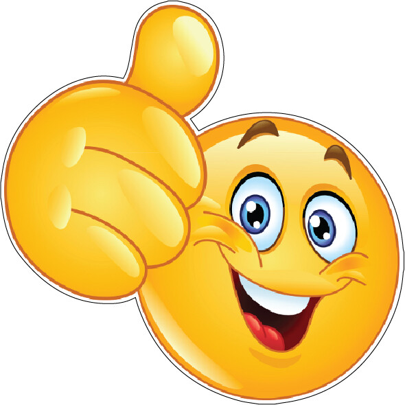 Smiley Face Emoji Thumbs Up Happy Emotion Encouraging Expression vinyl sticker