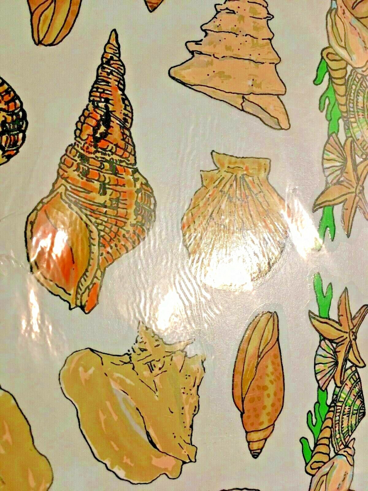 Vintage 1992 DECORAL DECALS – Seashells A-110 Water-slide Conch Scallop Nautical