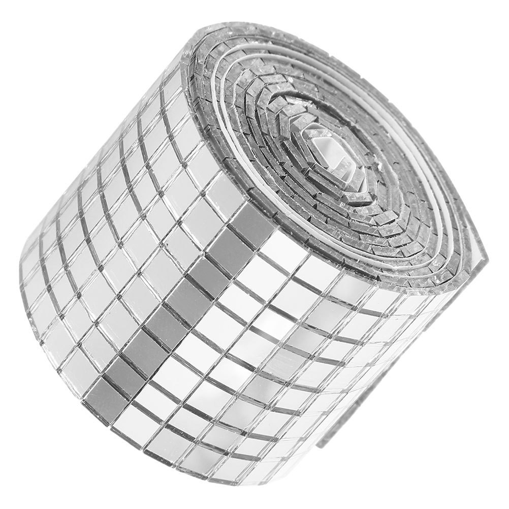 Silver Fiberglass Mirror Tiles Roll Self Adhesive Mosaic Pieces For Diy Craft