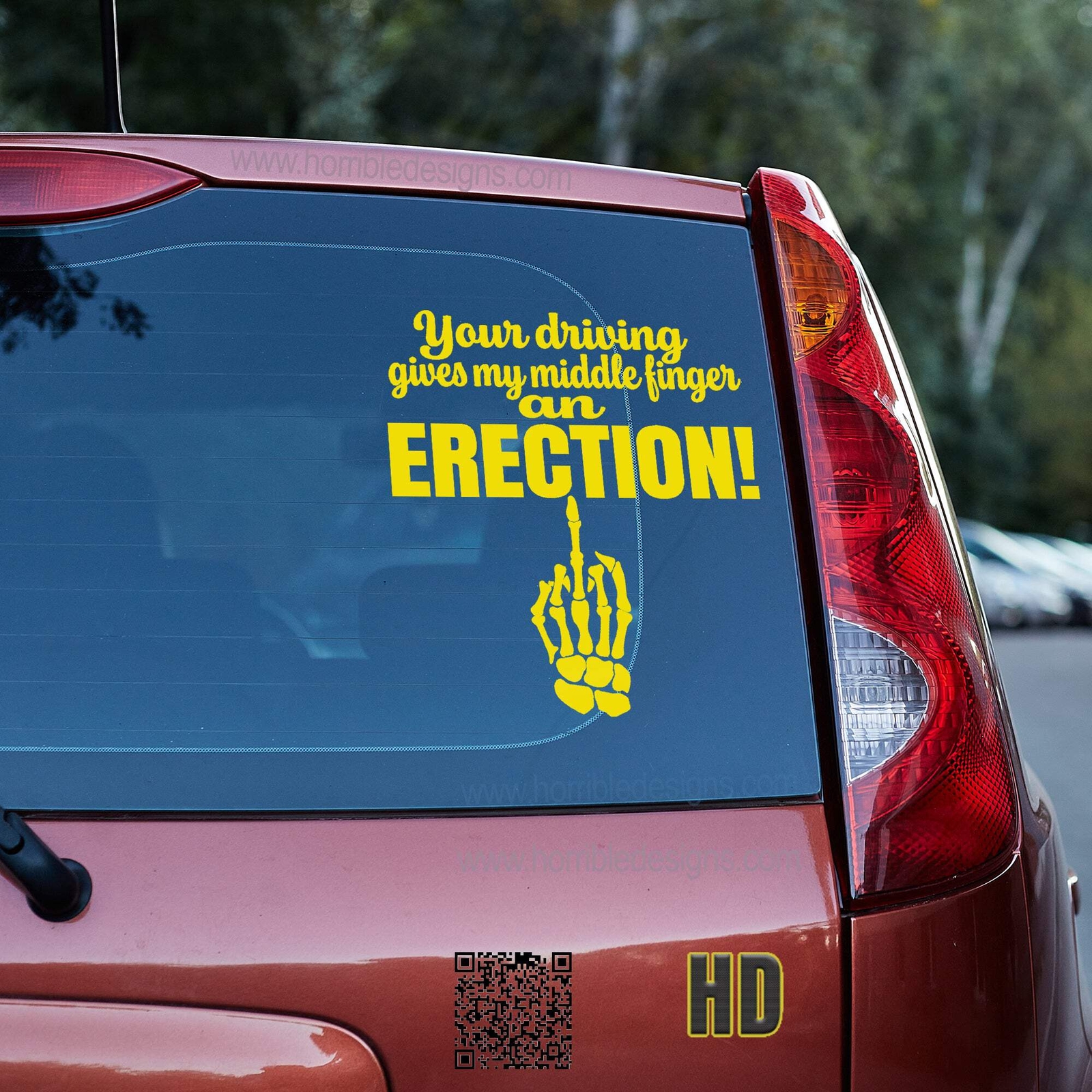 Your driving gives my middle finger an erection 3 Vinyl decal