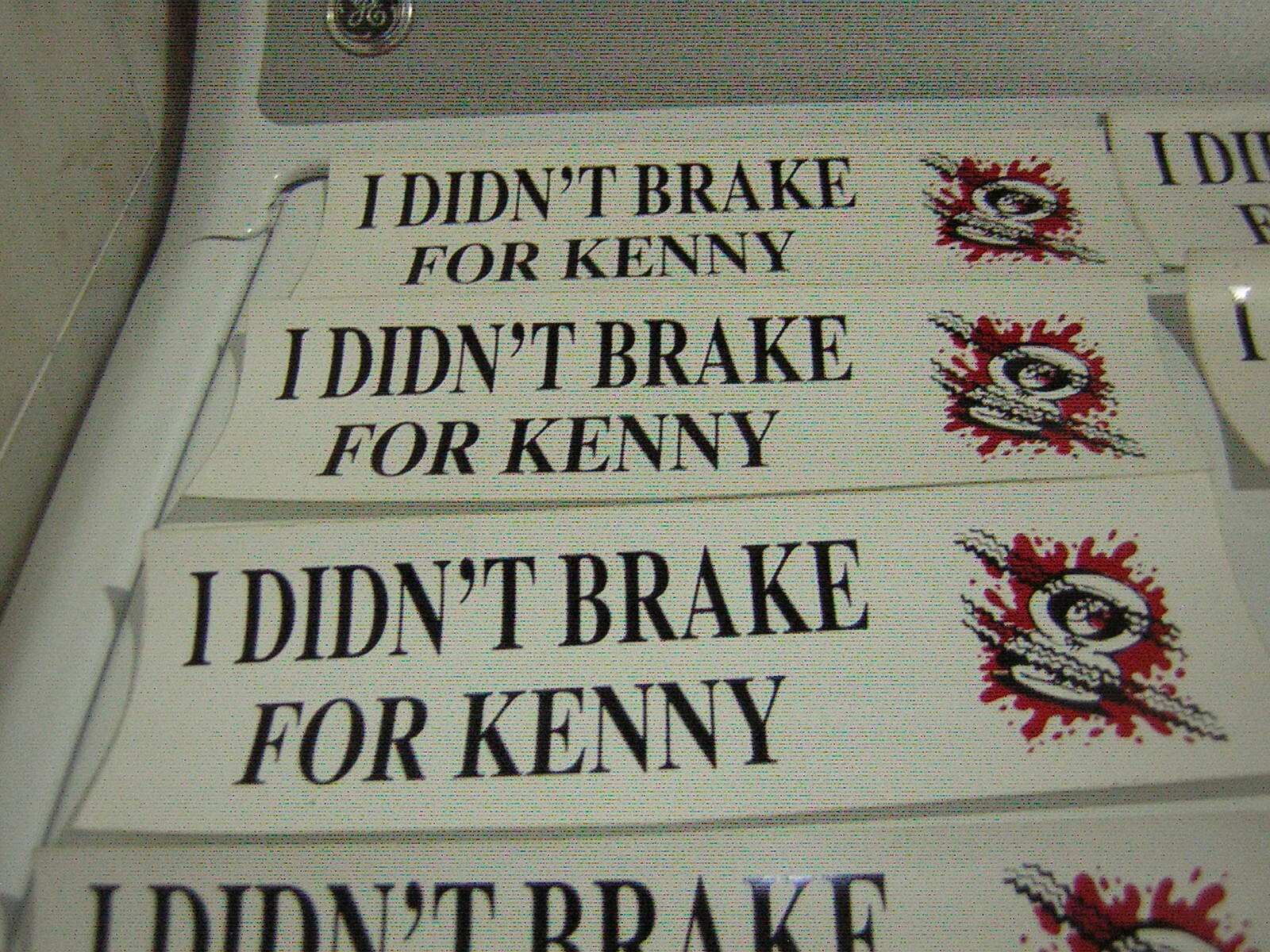 SOUTH PARK BUMPER STICKER LOT OF 10 I DIDN'T BREAK FOR KENNY VINTAGE 1997