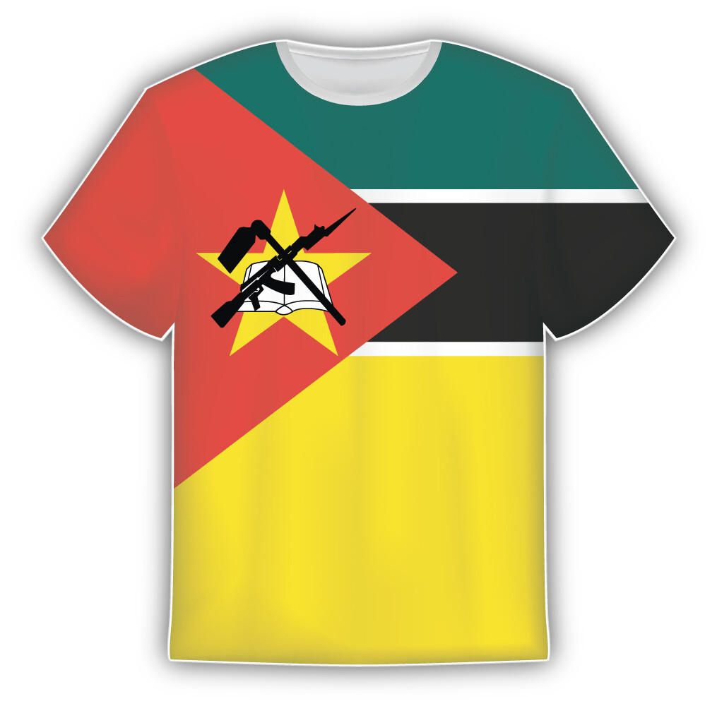 Mozambique Flag Sticker In The Form Of T Shirt Vinyl Sticker Decal