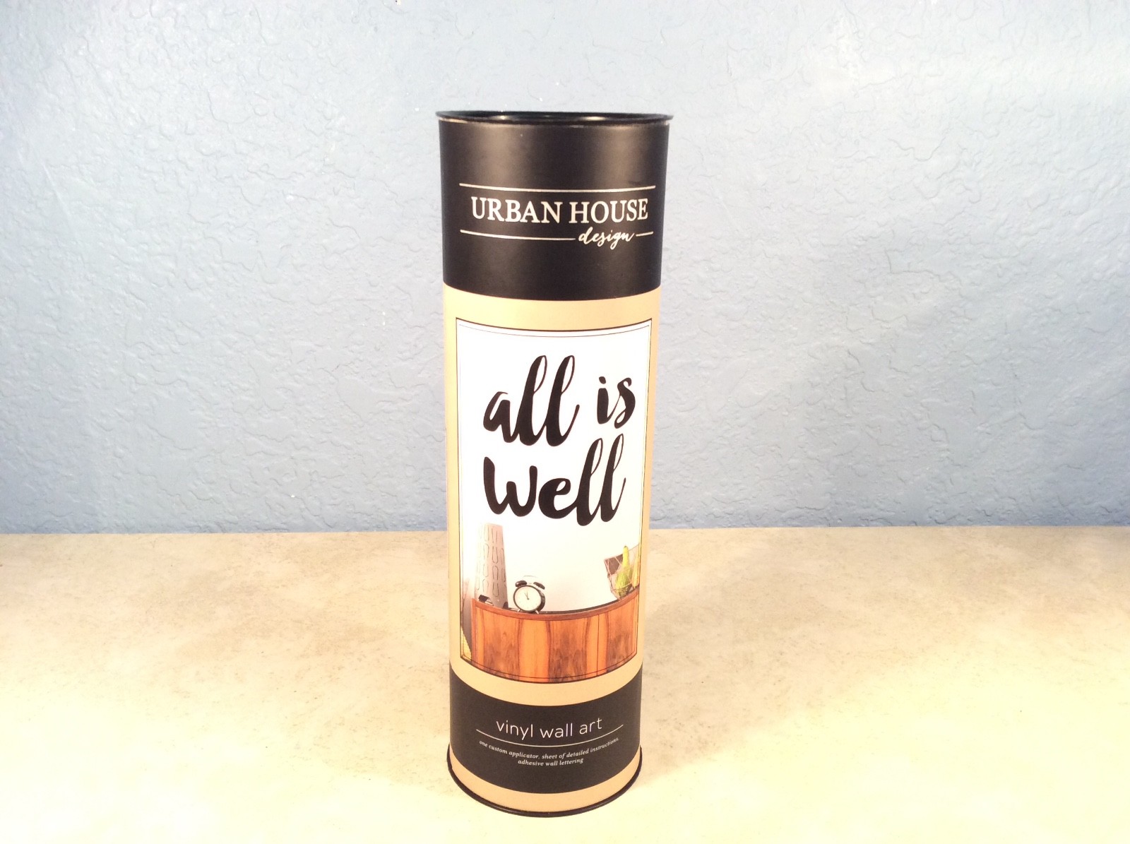 URBAN HOUSE DESIGN Vinyl Black Wall Art ‘ALL IS WELL’ W/Application Instructions