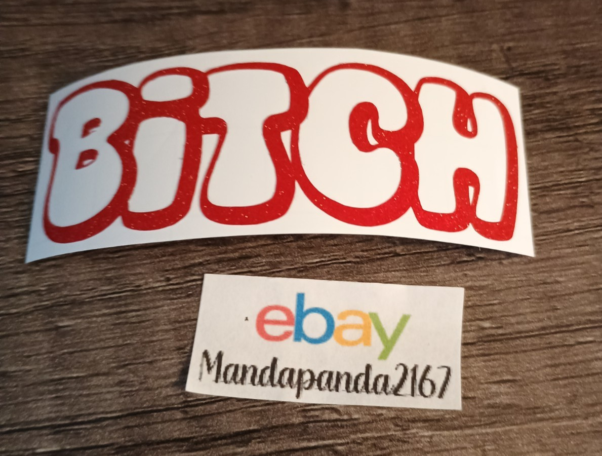 3" x 1" Red Bitch Decal – Shimmer Permanent Vinyl – Sparkly – Glittery – Cute