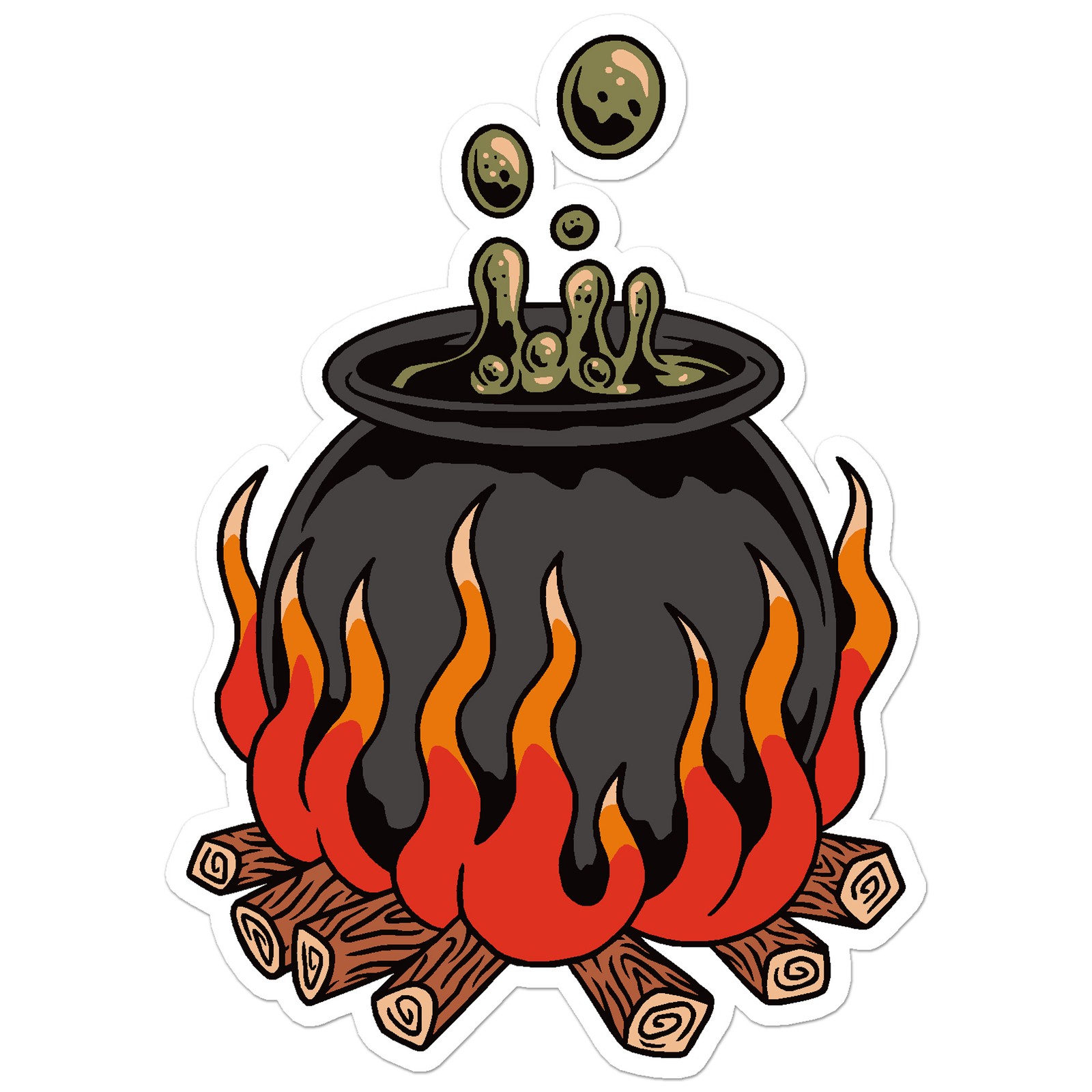 Boiling Cauldron Witch – Vinyl Decal Sticker – Car Window Laptop – ebn12635