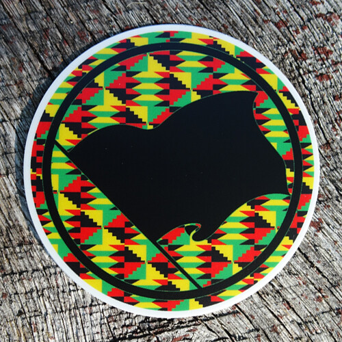 Kente Cloth Pattern Print Black Anarchy Flag Sticker Decal Laptop Windows