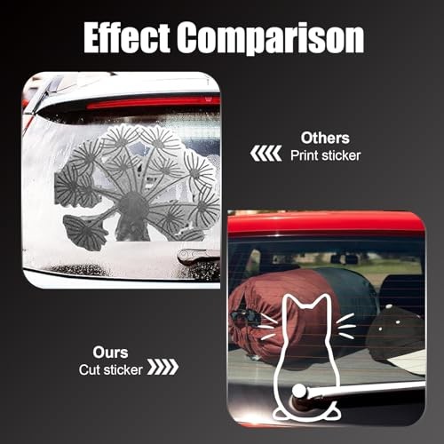 Cute Cat Car Rear Windshield Wiper Decal, Waterproof Vinyl Cute Cat Tail
