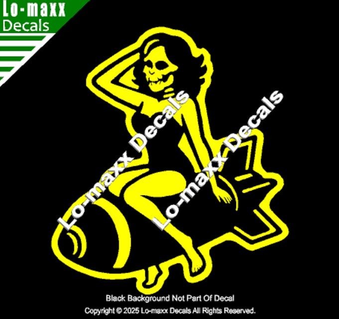 WWII Zombie Pin Up Bomb Decal Military Nose Art Style Avery Dennison Vinyl