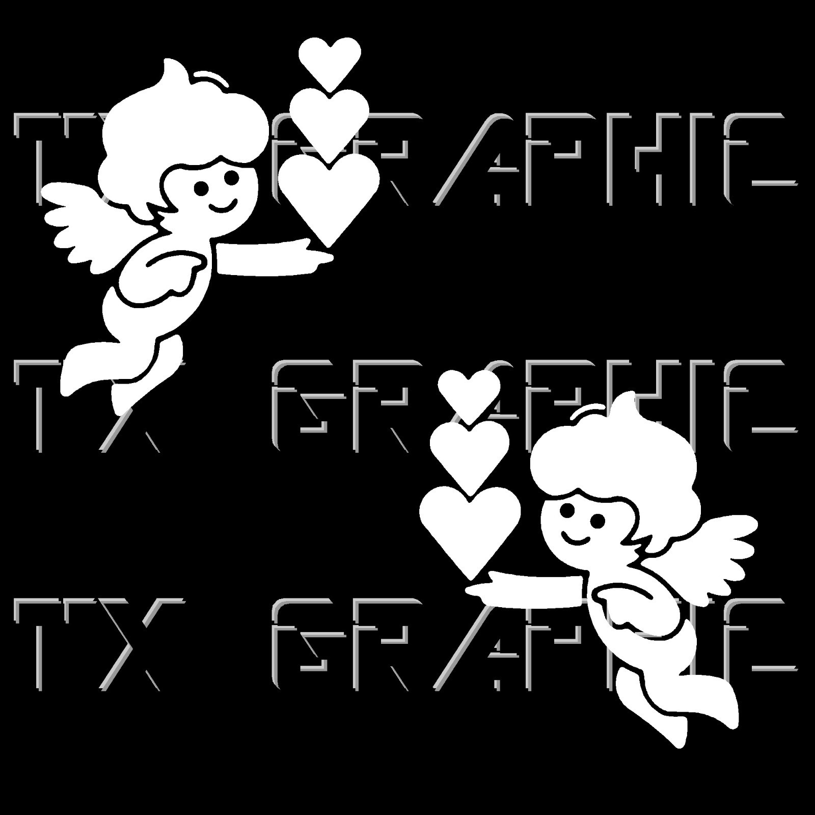 Baby Angel Decal Sticker Vinyl Heart Love Wing Kid Room Decoration , 1 set of 2