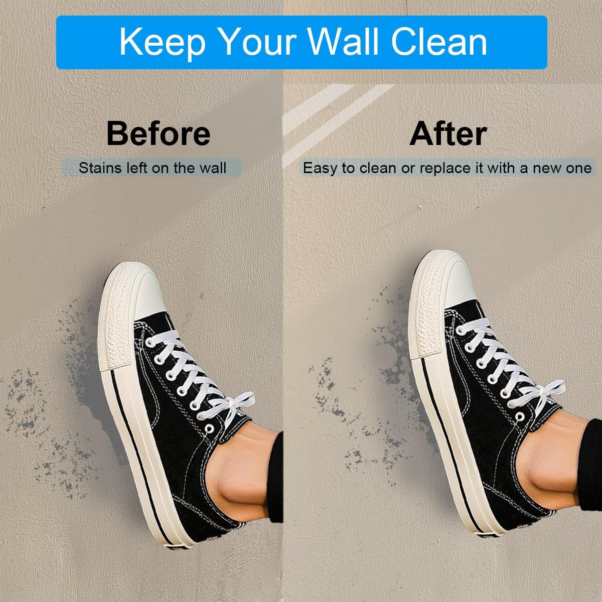 Wall Protector, 17.7in x 16.4ft No Adhesive Static Cling Contact Paper, Clear…