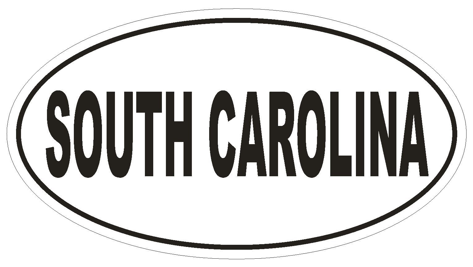 South Carolina Oval Bumper Sticker or Helmet Sticker D2368 State Euro Oval