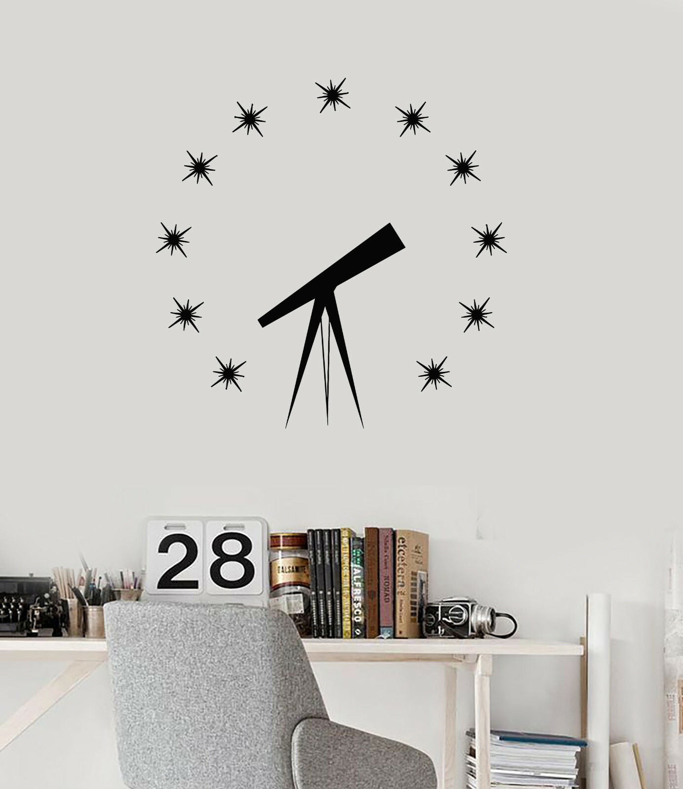 Vinyl Wall Decal Astronomy Science Stars Telescope Planetarium Stickers (ig5517)