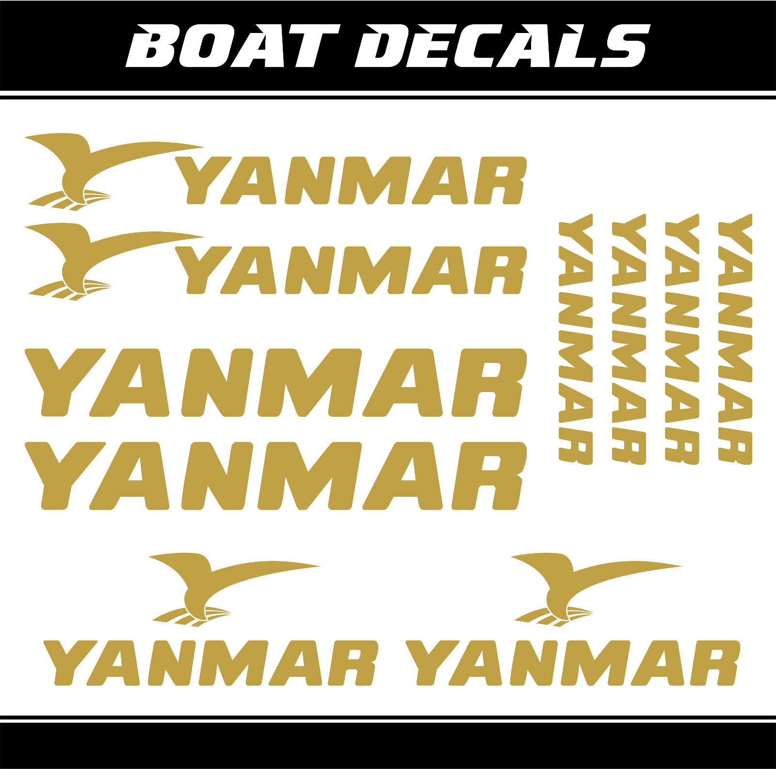 Yanmar Sticker Motorboat engine boat decal set mini bagger vinyl ORACAL