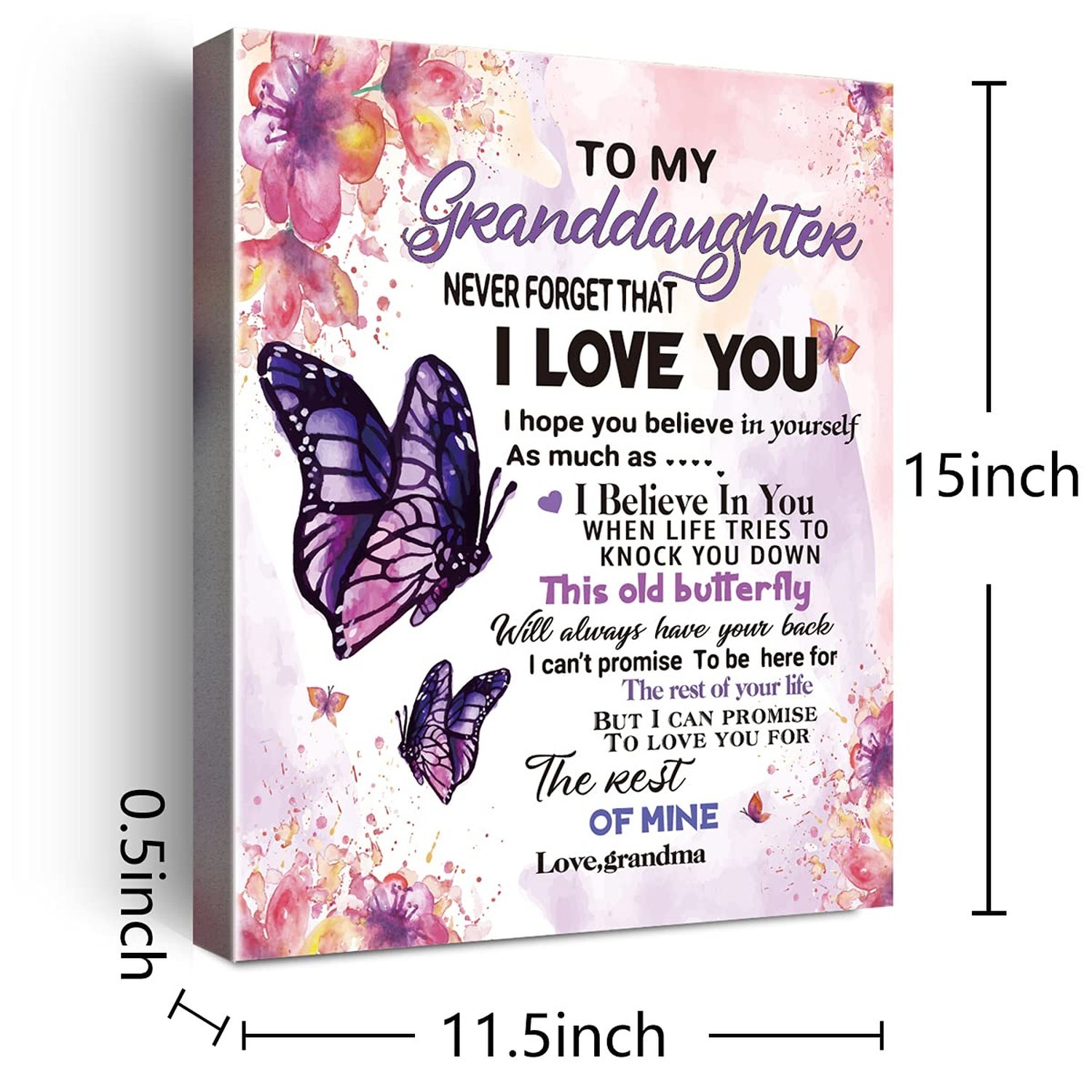To My Granddaughter Saying-Hangable Canvas Poem Prints Framed Poster Wall Art…