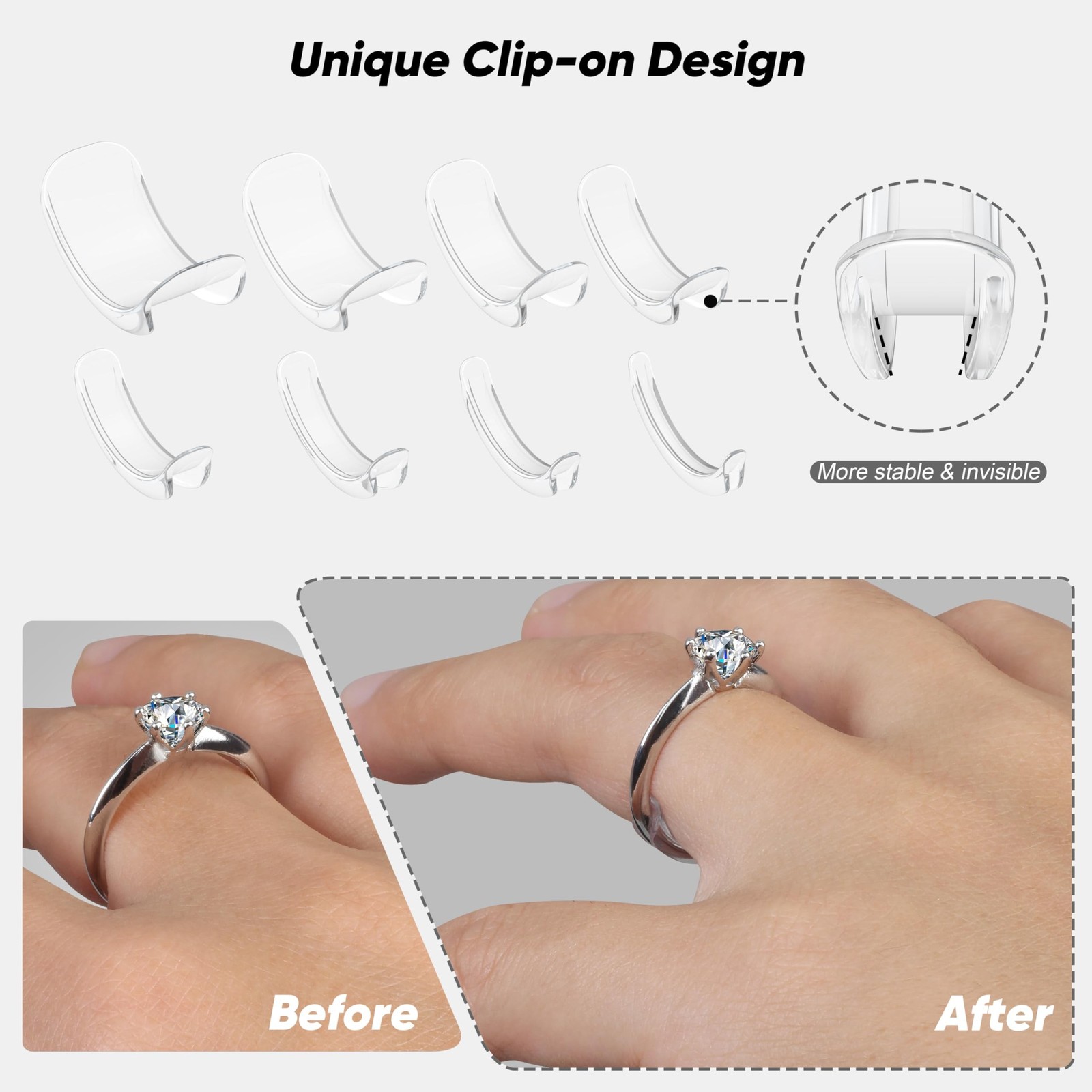 Ring Size Adjuster for Loose Rings for Any Rings Ring Size Reducer Spacer Rin…