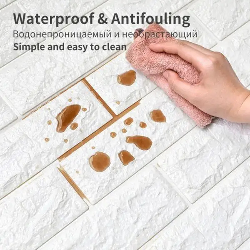 3D Self-Adhesive Wallpaper 70Cm*1/5/10M Continuous Waterproof Brick Wall Sticker