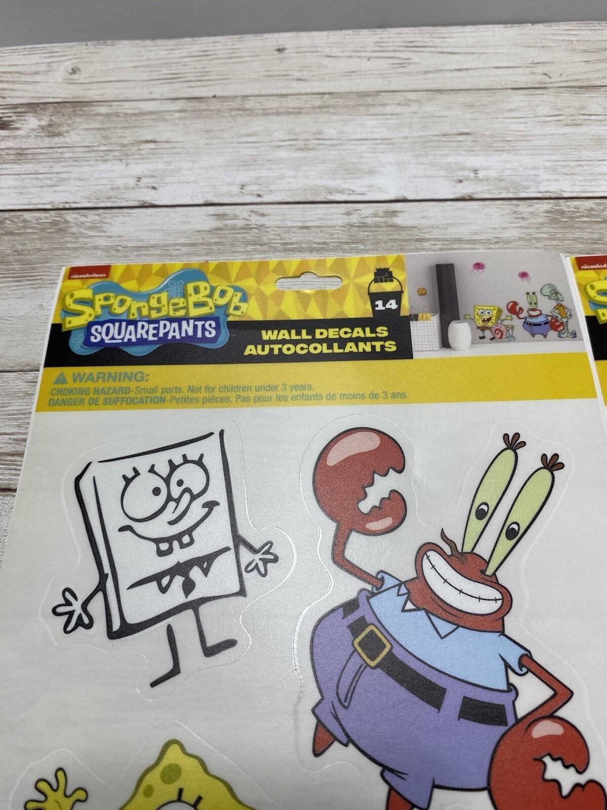 SpongeBob SquarePants Wall Decal Stickers – 3 Sets, Includes Mr. Krabs & Squidwa