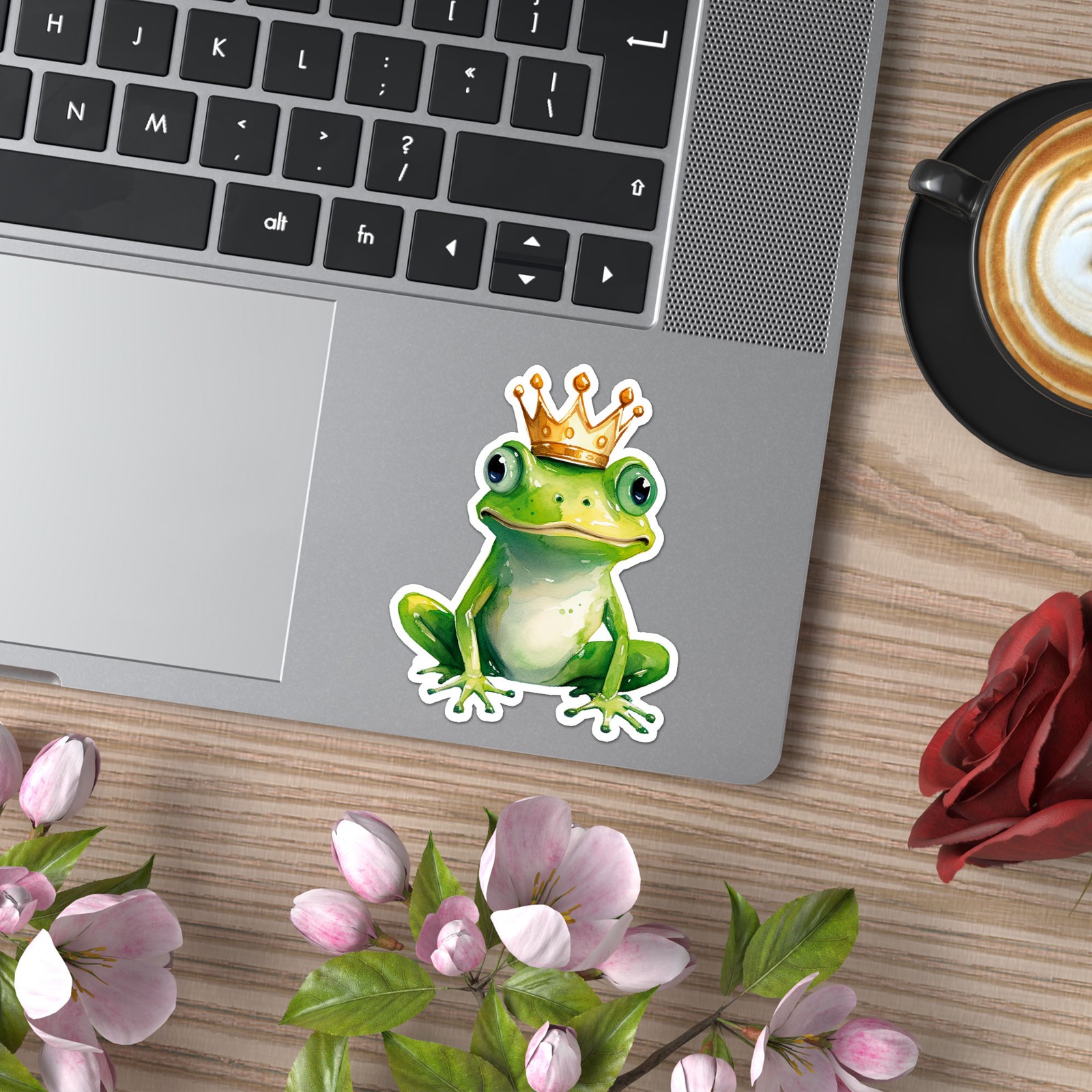 Frog Prince Crown – Vinyl Decal Sticker – Car Window Laptop – ebn12555