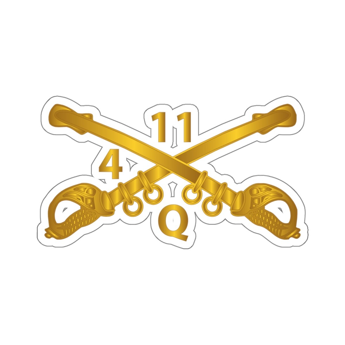 Kiss-Cut Stickers – ATK Helicopter Troop – Q – 4 – 11th ACR – Branch X 300