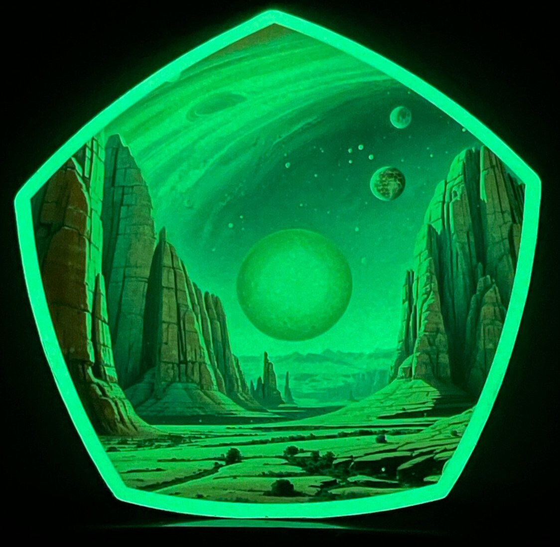 Other Worlds Ancient Canyons Glow Dark Sticker Sci-Fi Fantasy Space Cosmos