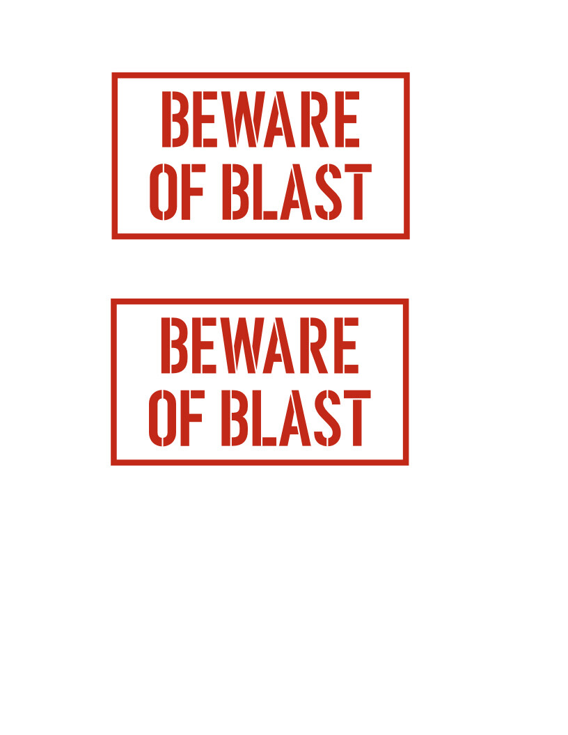 BEWARE OF BLAST (2X) MILITARY AIRCRAFT Vinyl Decals 4" X 2.25"