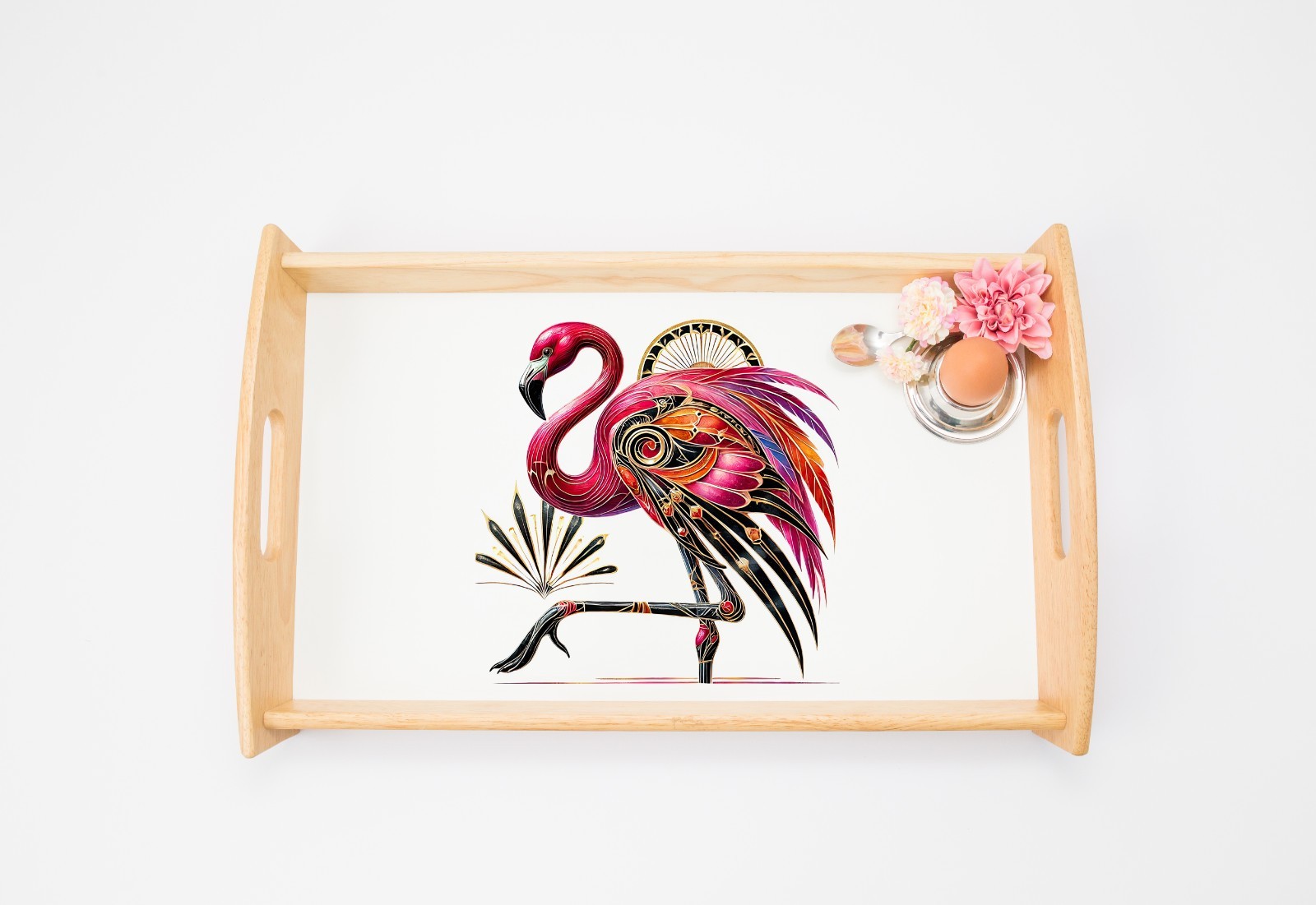 Art Deco Pink Flamingo UV DTF Transparent Sticker / Decal