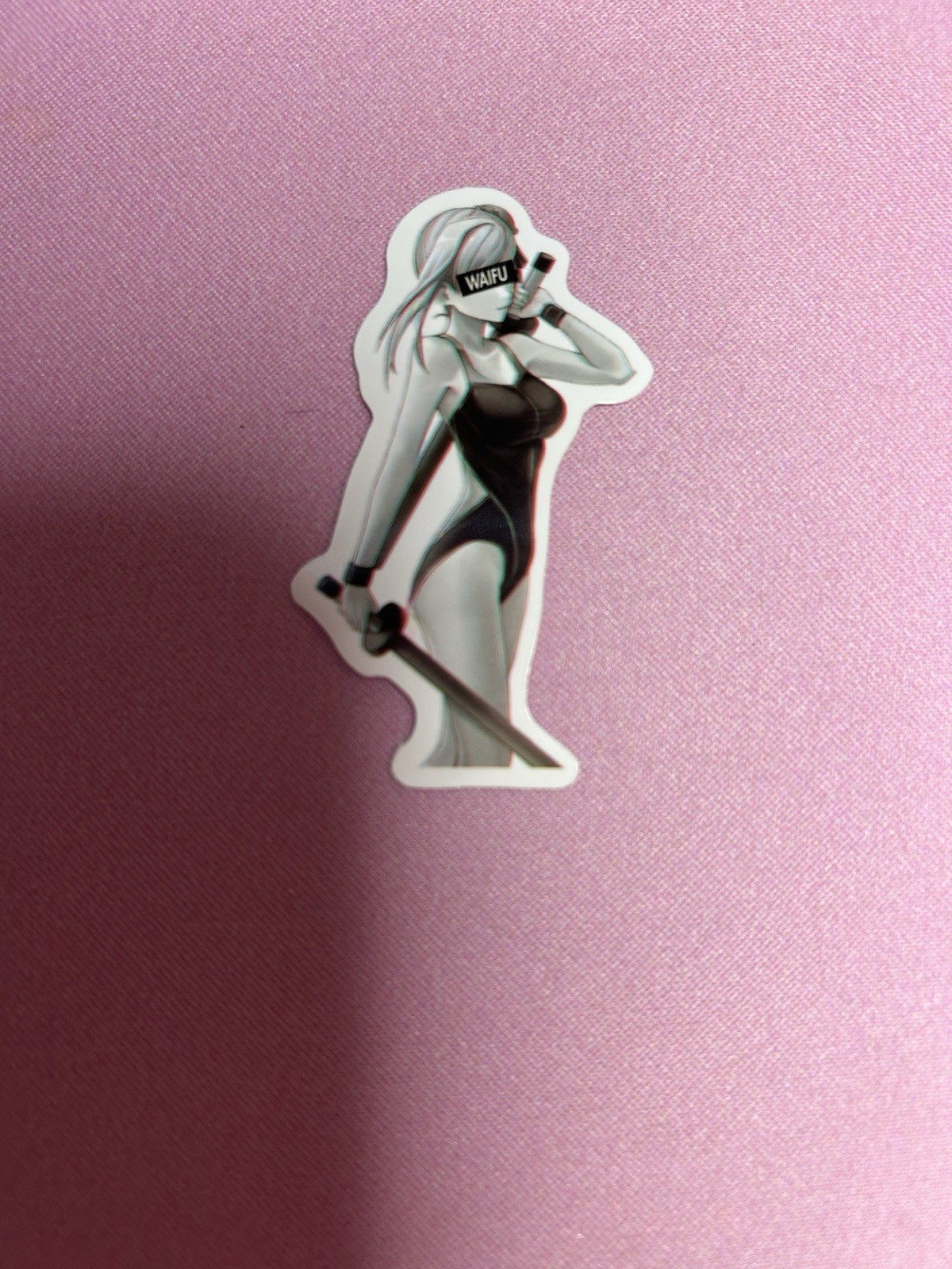 black and white waifu lewd stickers #2