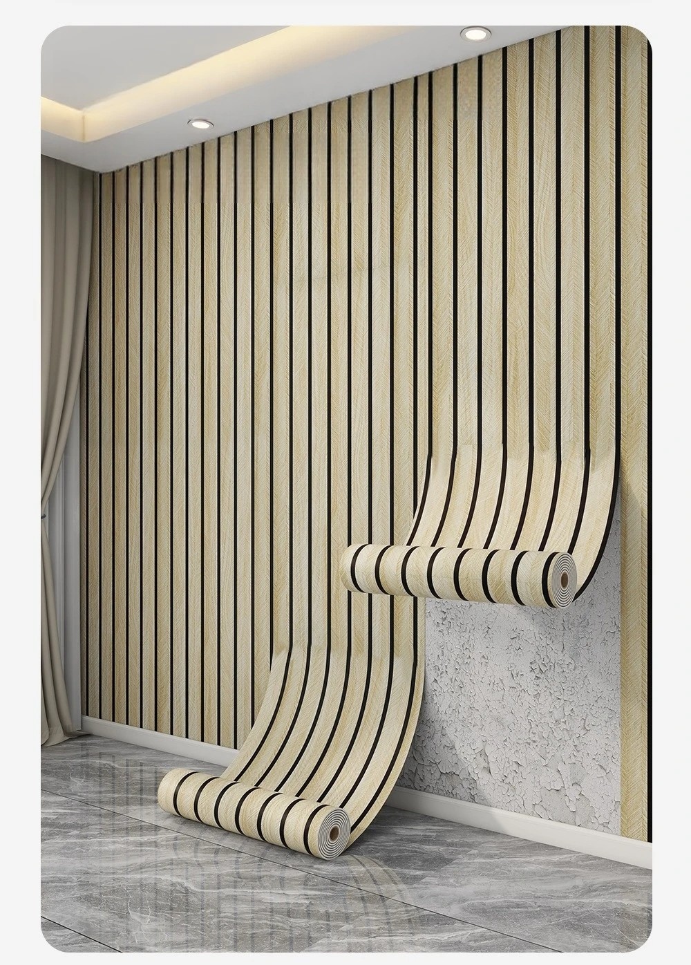 Imitation Wall Stickers Pvc Waterproof Wood 40cm Realistic Easily Removable Self