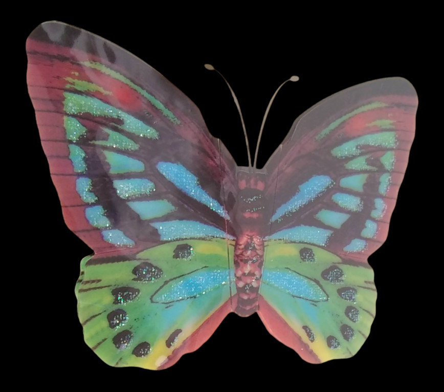 Butterflies Pop-Up Stickers Crafter's Square 4 pc Colorful 3D Butterfly Glitter
