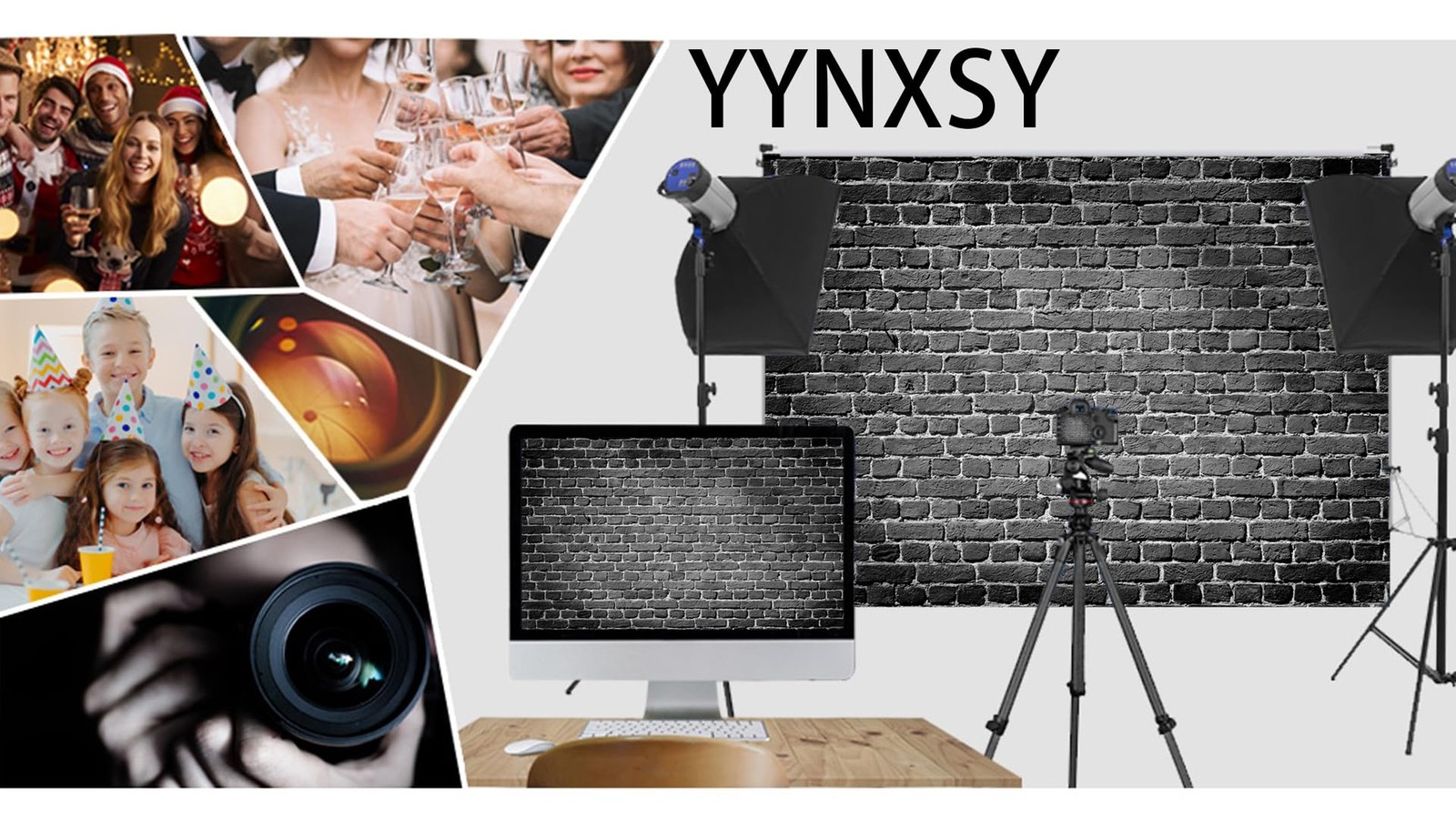 YYNXSY Gray Brick Background Retro Plastic Brick Wall Decorative Fabric Wall …