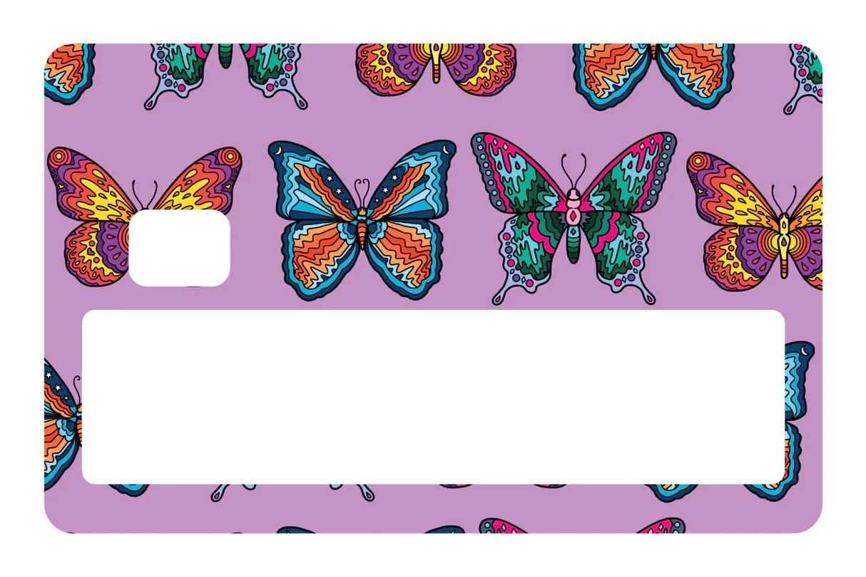 Lavender Butterfly Floral Card Skin 4 Pack Purple Aesthetic Cottagecore Nature