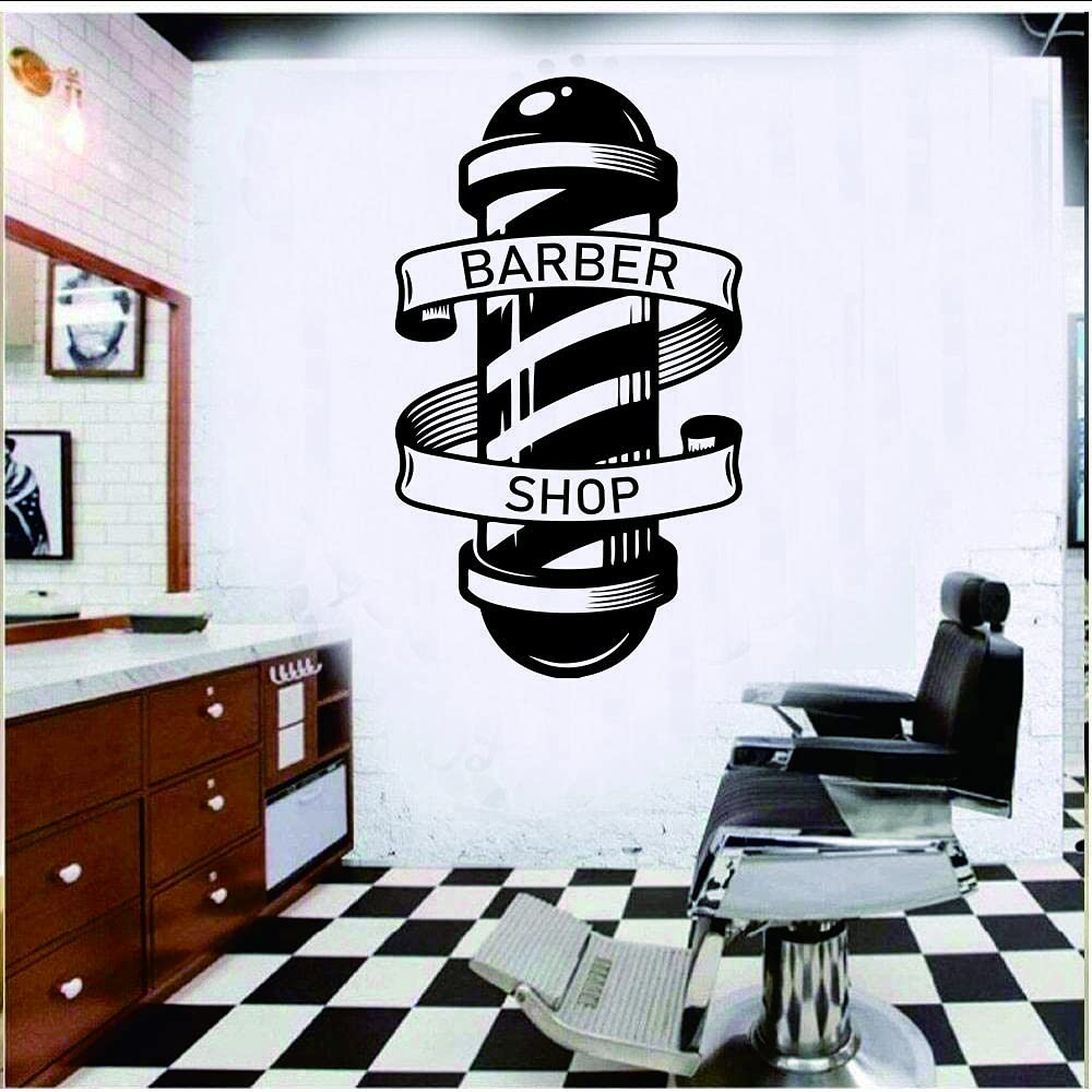Barber Removable Wall Decal Art Man Barbershop Wall Decor Stiker Window Decor…