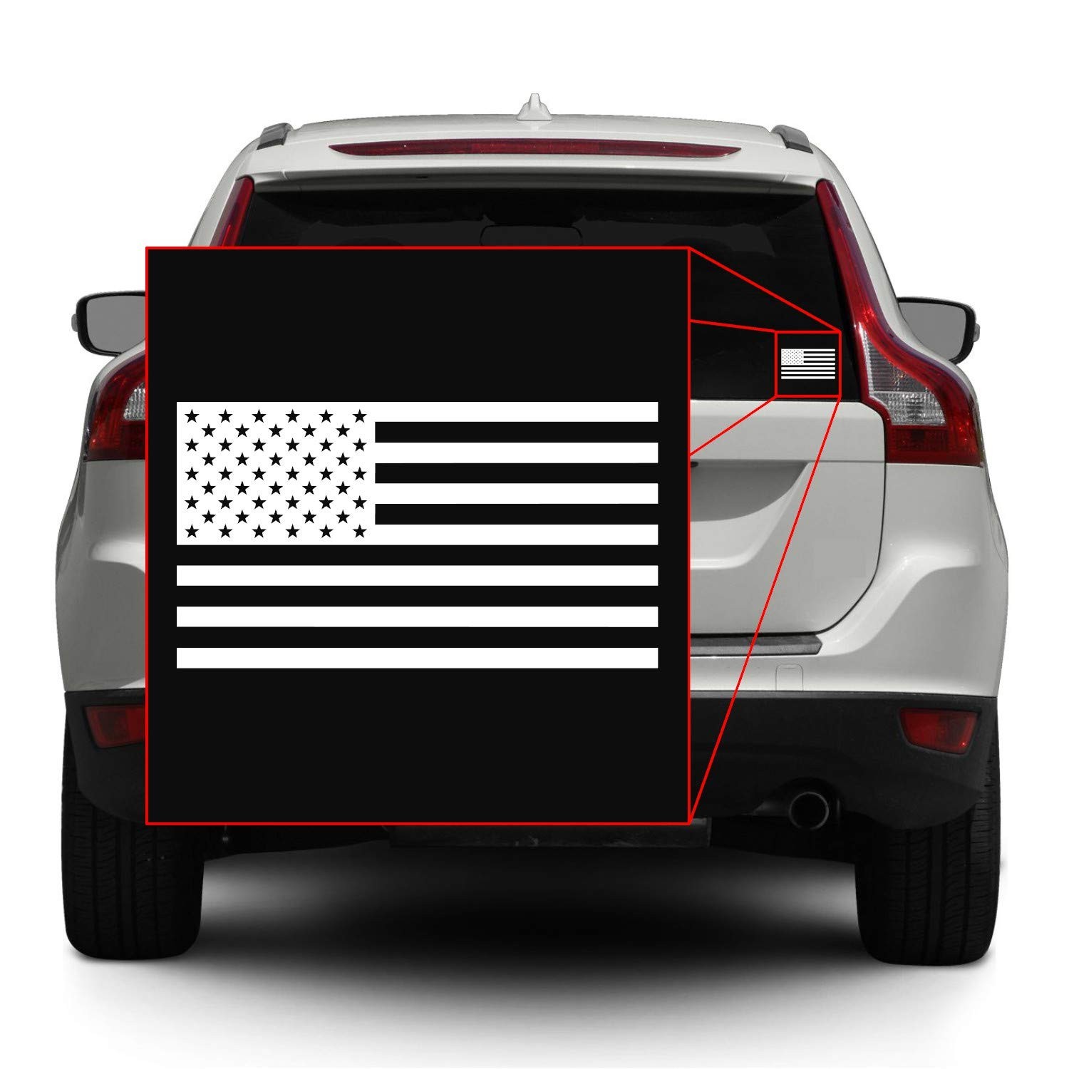 American US Flag Pick Color/Size Vinyl Decal Sticker for Laptop/Car/Truck/Win…