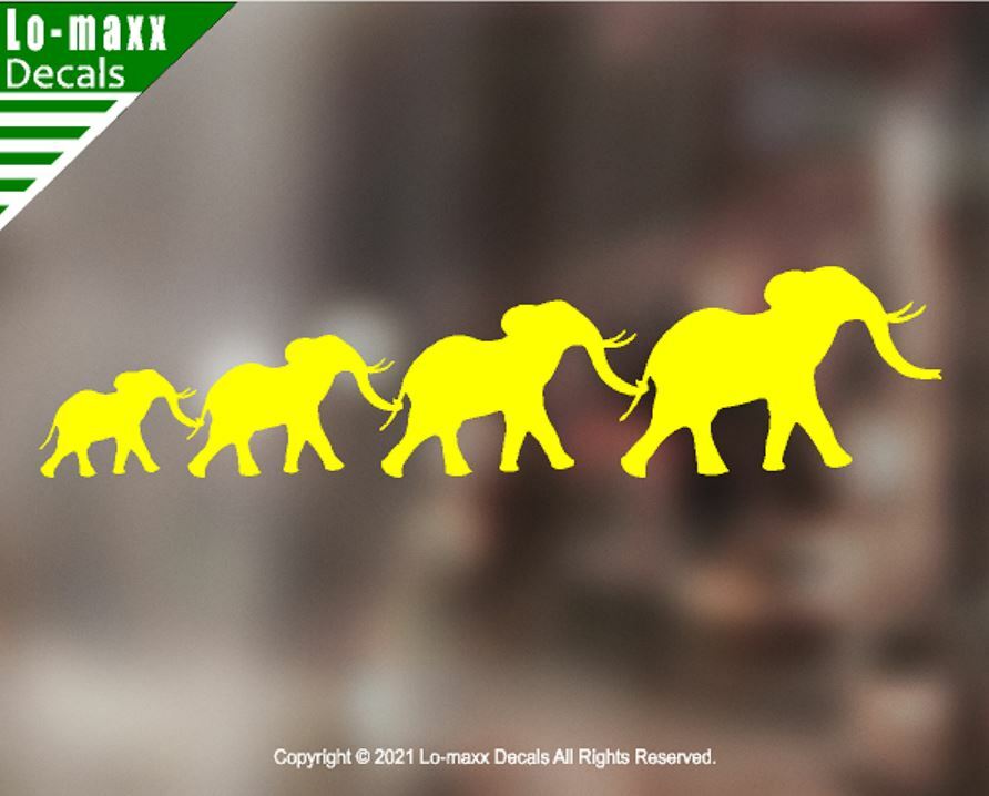 Elephant Family Daddy Momma Children Unique Durable Die Cut Vinyl Decal Art