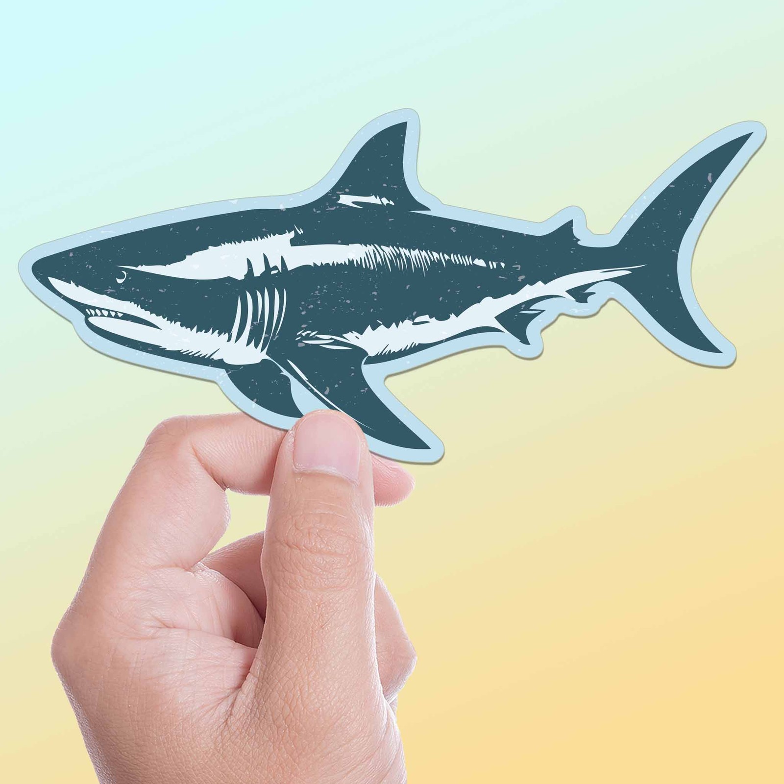 Shark Sticker – Cool Ocean Beach Decal for Laptop & Hydroflask Water Bottle