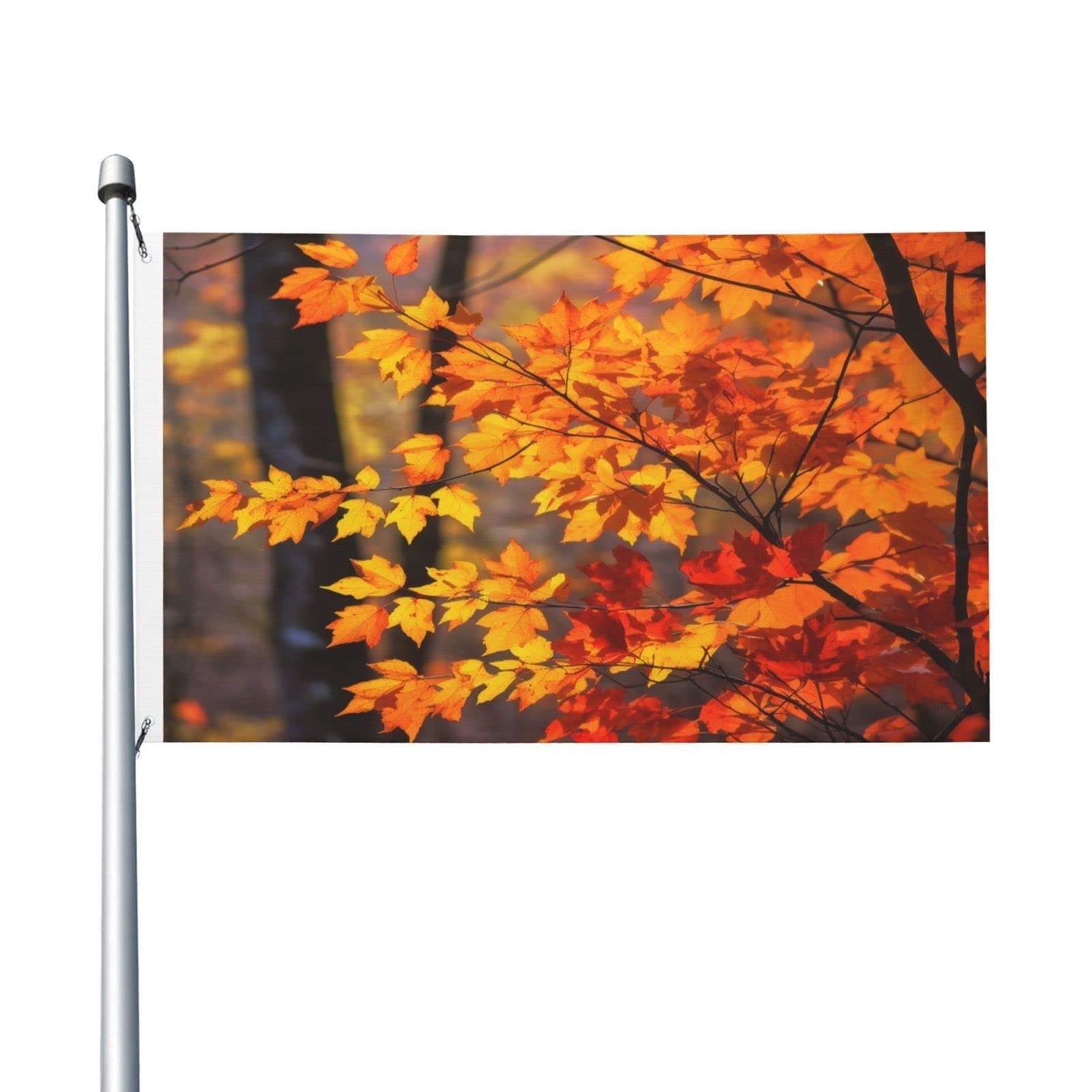 Autumn Maple Leaves Fall Double-sided Printed Flag 3×5 FT, Garden Yard House …
