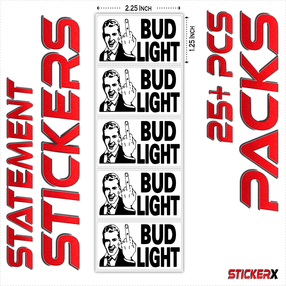 Boycott Bud Light Statement Stickers – Bulk Funny Flip Bird Busch Beer Protest