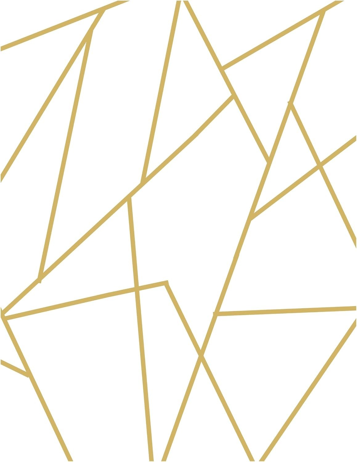 Gold Wall Decal Peel and Stick | Geometric Line Wall Sticker | Metallic Line …