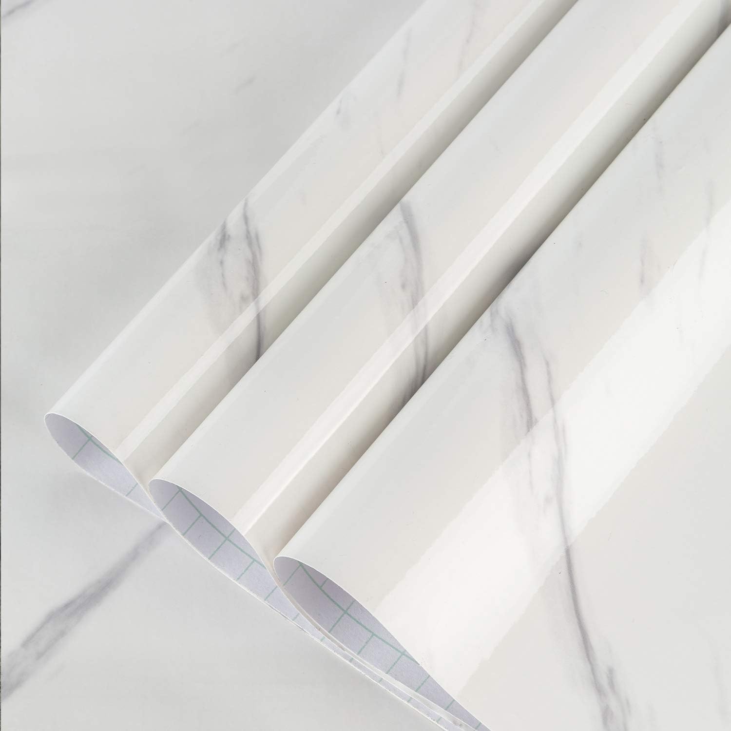 Large White Marble Granite Wallpaper Peel Stick Thicken 15.8x591inch Waterpro…