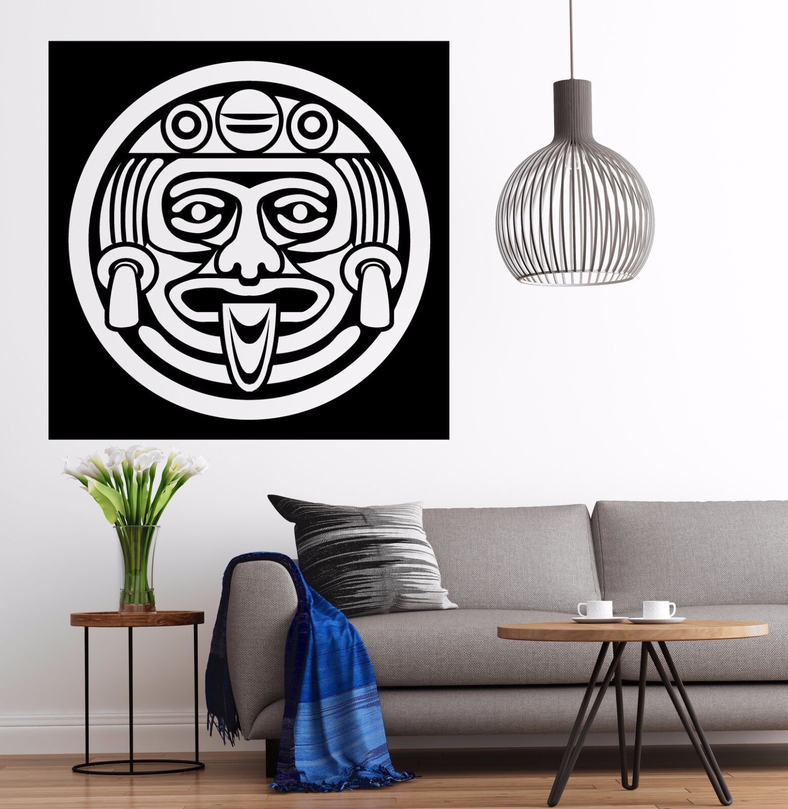 Vinyl Decal Wall Sticker Aztec Face Mask Cult of the Maya Gods (n720)