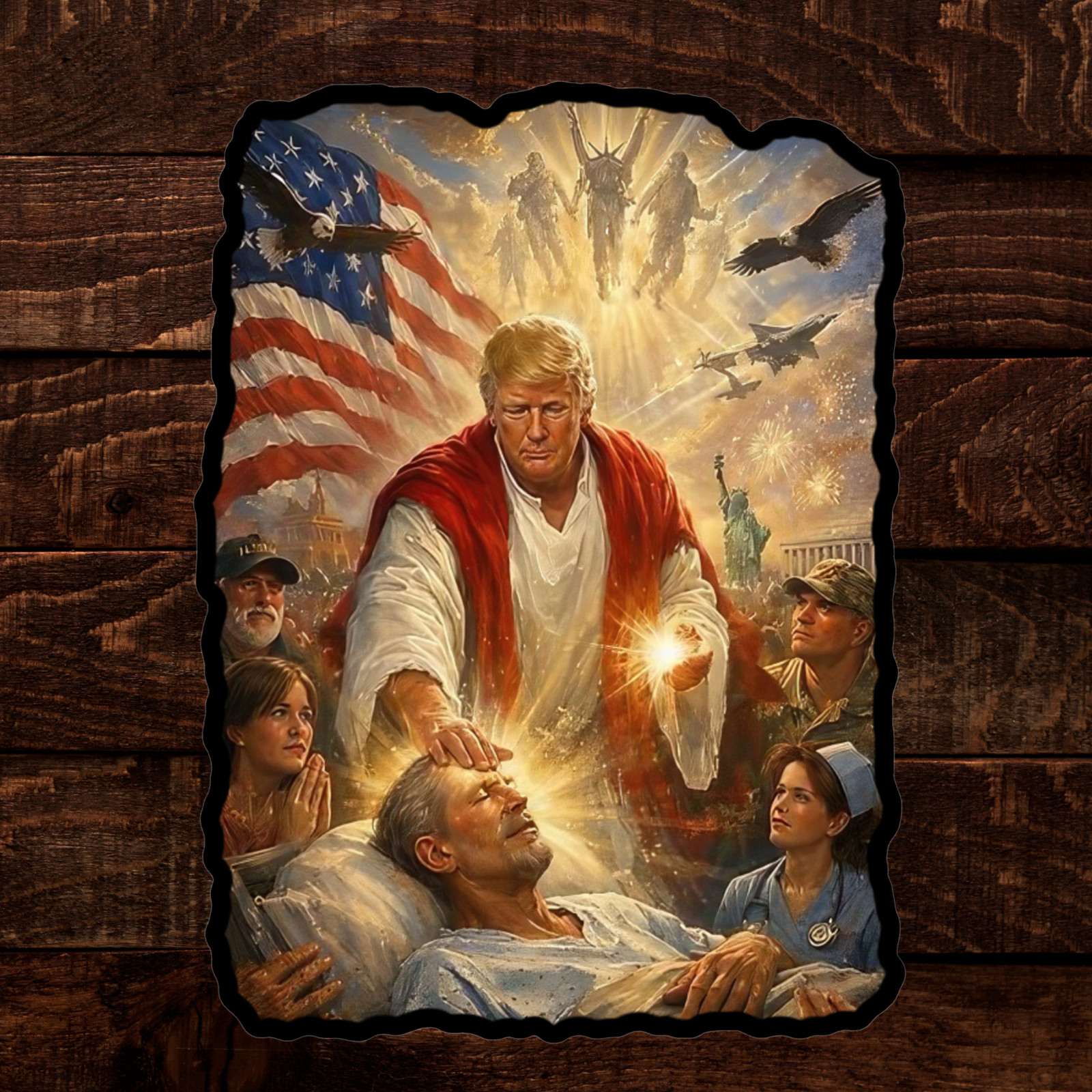 Trump Jesus Sticker Funny MEME AI Waterproof Vinyl Laminated NEW 10/25/50/100