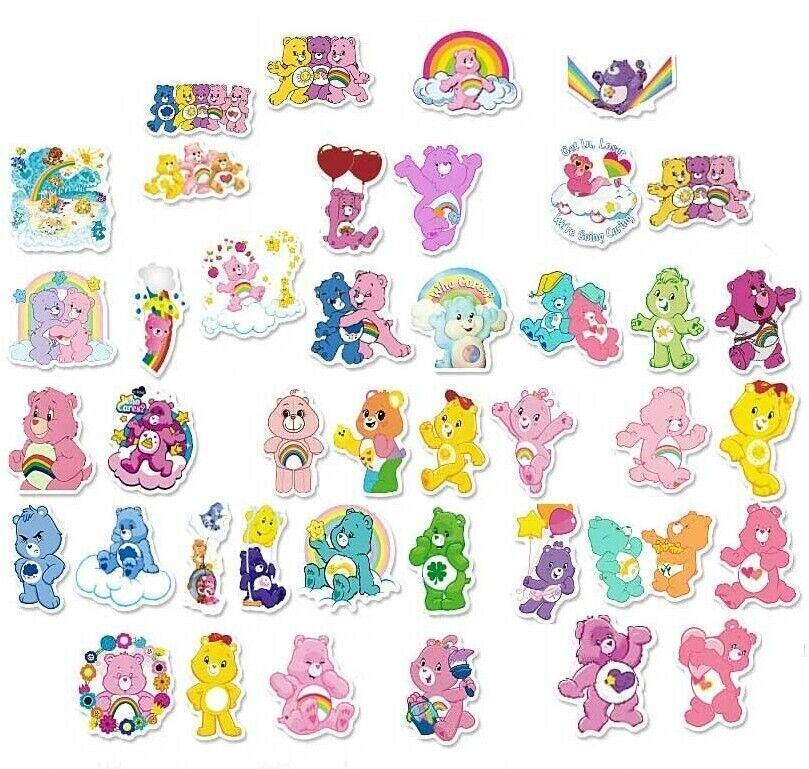 TEDDY BEAR Vinyl Stickers~SUNSHINE Grumpy RAINBOW Care Teddybear~VINYL WATERPROO